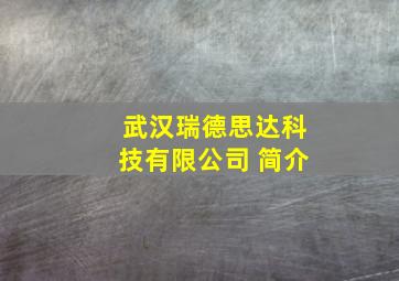 武汉瑞德思达科技有限公司 简介